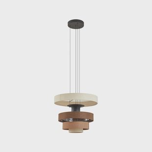 Peldano LED hanglamp, bruin/beige, Ø 50 cm, dimbaar Lucande - Woonkamer - Modern - Stof - 1 lamp