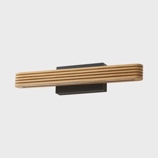 Lieske LED wandlamp, zwart, 40 cm, hout Lucande - Woonkamer - Modern - Hoekig