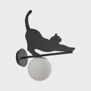 Lintu buitenwandlamp, zwart, IP44, metaal, kat Katti Cat Lindby - Balkon - Landhuis / Rustiek - 1 lamp