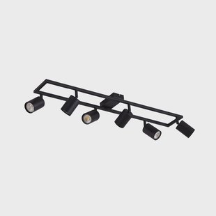 Bravius plafondspot, zwart, 6-lamps, ijzer Lindby - Woonkamer - Modern - Metaal - Meerdere lampen