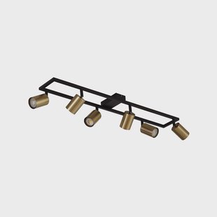 Bravius plafondspot, messing, 6-lamps, ijzer Lindby - Woonkamer - Modern - Metaal - Meerdere lampen