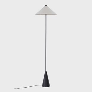 Norvik vloerlamp, hoogte 150 cm, zwart/grijs, metaal Lindby - Woonkamer - Modern