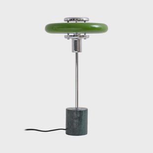Branford tafellamp, groen, metaal/marmer, retro Lindby - Woonkamer - Vintage / Retro - 1 lamp
