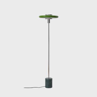 Branford vloerlamp, retro, groen, metaal/marmer Lindby - Woonkamer - Vintage / Retro - 1 lamp