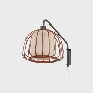 Davella wandlamp Ø 26 cm zwart bamboe textiel Lindby - Woonkamer - Scandinavisch - 1 lamp