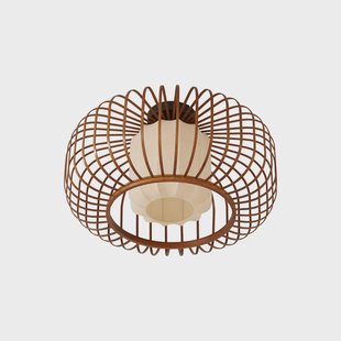Davella plafondlamp, Ø 50 cm, bamboe, textiel Lindby - Woonkamer - Scandinavisch - 1 lamp