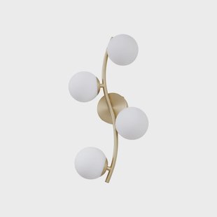 Josiana wandlamp, opaal/messing, bol, glas Lindby - Woonkamer - Modern - Meerdere lampen