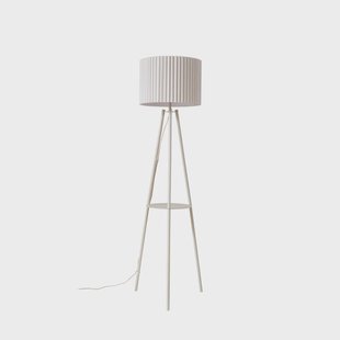Libbie driepoot vloerlamp, linnen, crèmekleurig Lindby - Woonkamer - Scandinavisch - Stof - Met lampenkap