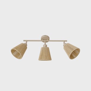 Anuva plafonlamp, 72 cm, beige, papier, 3-lamps Lindby - Woonkamer - Scandinavisch - Papier / Karton - Meerdere lampen