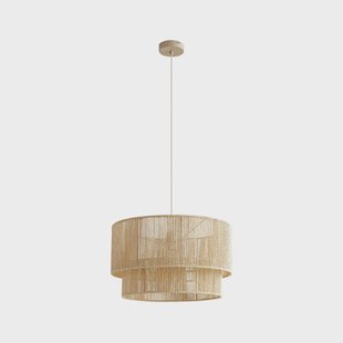 Anuva hanglamp, beige, Ø 45 cm, E27, papier Lindby - Woonkamer - Landhuis / Rustiek - Papier / Karton - 1 lamp