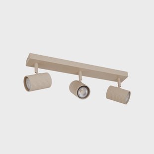 Kardis plafondspots, beige, 3-lamps, metaal, GU10 Lindby - Gang / Hal - Modern - Aluminium - Meerdere lampen