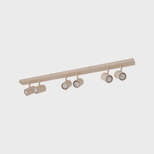 Kardis plafondspot, beige, 6-lamps, metaal, GU10 Lindby - Gang / Hal - Modern - Aluminium - Meerdere lampen