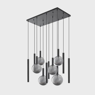 Lumavia hanglamp, zwart/helder, G9, glas, 12-lamps Lucande - Eetkamer - Modern - Meerdere lampen