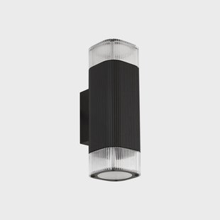 Halvar buitenwandlamp, 24 cm, zwart, IP65, 2 x GU10 Lindby - Terras - Modern - Metaal - Hoekig