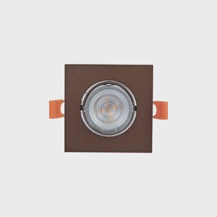 Fibur inbouwlamp, mat brons, 9 cm, GU10 PRIOS - Woonkamer - Modern - Metaal - Hoekig