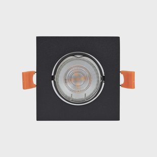 Fibur inbouwlamp, zwart, 9 cm, GU10 PRIOS - Woonkamer - Modern - Metaal - Hoekig