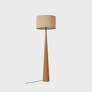 Fabrena vloerlamp, naturelkleurig, bamboe, hoogte 138 cm Lucande - Woonkamer - Hout - Met lampenkap