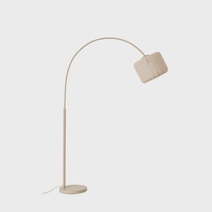 Helin booglamp, beige, textiel, hoogte 198,5 cm Lindby - Woonkamer - Modern - Stof - 1 lamp