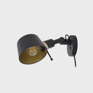 Silka wandlamp, 14 cm, zwart, flexibel, stekker Lucande - Werkkamer / Kantoor - Modern - Metaal - 1 lamp
