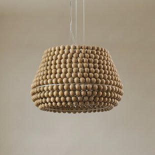 Melori hanglamp, Ø 51 cm, naturelkleurig, E27, hout Lucande - Woonkamer - Scandinavisch - Rond
