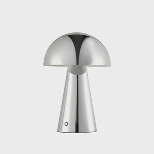 Nevijo LED-tafellamp op batterijen, Ø 20 cm, USB, chroom, dimbaar Lindby - Woonkamer - Modern - Metaal - 1 lamp