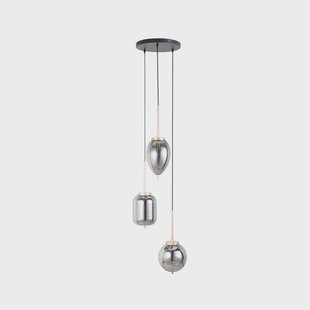 Elani hanglamp, Ø 36 cm, glas, 3-lamps Lucande - Woonkamer - Modern - Meerdere lampen
