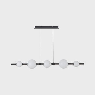 Tanira LED hanglamp, 140 cm, zwart/wit, dimbaar Lucande - Woonkamer - Modern - Metaal - Meerdere lampen
