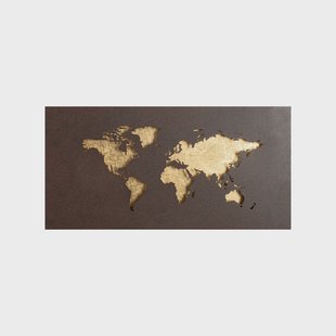 World LED wandlamp, roest/goud, 60 cm x 30 cm Lucande - Woonkamer - Modern - Metaal - Hoekig