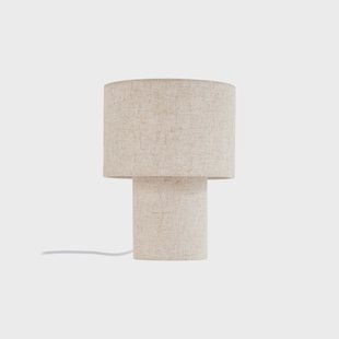 Elfie tafellamp, beige, E27, Ø 23 cm, linnen - Lindby - Woonkamer - Scandinavisch - Stof - 1 lamp
