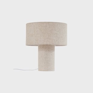 Elfie tafellamp, beige, E27, Ø 35 cm, linnen Lindby - Woonkamer - Scandinavisch - Stof - 1 lamp