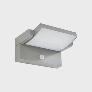 Sherin LED buiten wandlamp met sensor, lichtgrijs, draaibaar Lindby - Balkon - Modern - Aluminium - Hoekig
