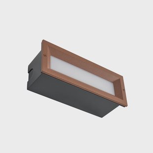 Lachlain LED wand inbouwlamp, 25 cm, roest, IP65 Lucande - Balkon - Modern - Aluminium - Hoekig