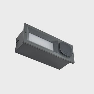 Lachlain LED wand inbouwlamp, stopcontact, antraciet Lucande - Balkon - Modern - Metaal - Hoekig