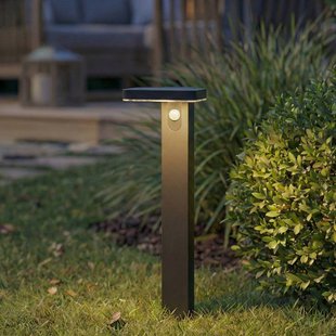 PRIOS LED tuinpadverlichting Tarlson, hoekig, antraciet, sensor