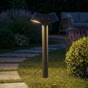 Lindby tuinpadverlichting Ileyna, 2-lamps, antraciet, 100 cm