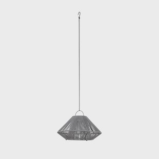 Austas LED-hanglamp op zonne-energie, Ø 50 cm, grijs, USB, IP54 Lindby - Balkon - Modern - Kunststof - 1 lamp