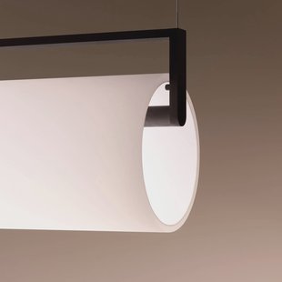 Vibia LED hanglamp KONTORNO, lengte 122 cm, zwart 930 dimbaar