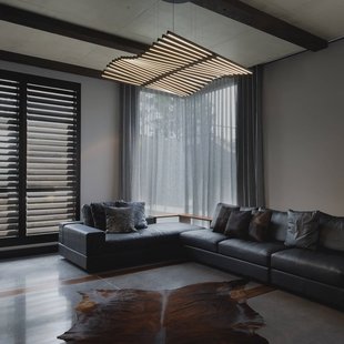 Vibia LED hanglamp RHYTHM, grijsbruin 131 x 87 cm 927 dimbaar