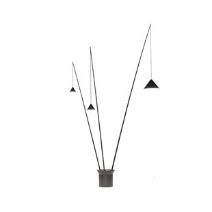Vibia LED vloerlamp NORTH, zwart, 3-lamps, metaal, 927