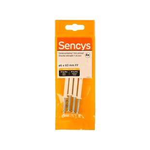 Sencys Plug Voor Kozijn Nylon - Diam. 6x60mm - 4 Stuks