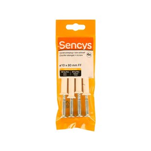 Sencys Plug Voor Raam- En Deurkozijn Nylon - Diam. 10x80mm - 4 Stuks