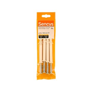 Sencys Plug Voor Kozijn Nylon - Diam. 10x100mm - 4 Stuks
