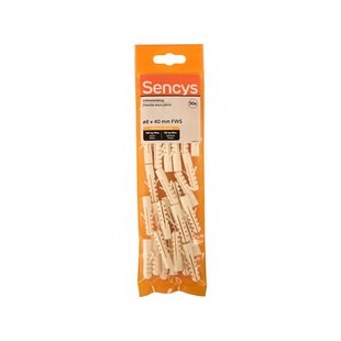 Sencys Plug Voor Volle Wand Nylon - Diam. 8x40mm - 30 Stuks