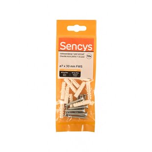 Sencys Plug Voor Wand Plastic - Diam. 7x30mm - 10 Stuks
