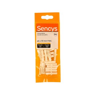 Sencys Plug Voor Volle Wand Nylon - Diam. 6x30mm - 30 Stuks