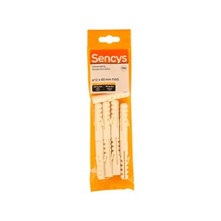 Sencys Plug Voor Volle Wand Nylon - Diam. 12x60mm - 10 Stuks