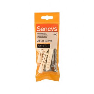 Sencys Plug Voor Beton Staal - Diam. 12x60mm - 4 Stuks