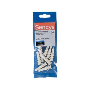 Sencys Plug Voor Gipsplaat Duoblade Nylon - Diam. 13mm - 10 Stuks