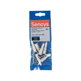 Sencys Plug Voor Gipsplaat Duoblade Staal - Diam. 13x32mm - 6 Stuks