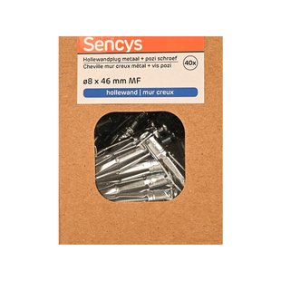 Sencys Plug Voor Gipsplaat Staal - Diam. 8x46mm - 40 Stuks